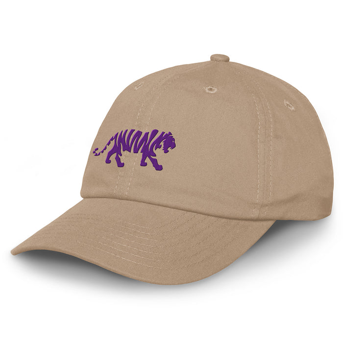 LSU Tigers Ahead Silhouette Walking Tiger Largo Adjustable Hat - Khaki
