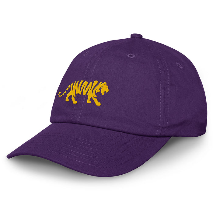 LSU Tigers Ahead Silhouette Walking Tiger Largo Adjustable Hat - Purple