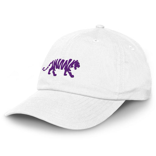 LSU Tigers Ahead Silhouette Walking Tiger Largo Adjustable Hat - White