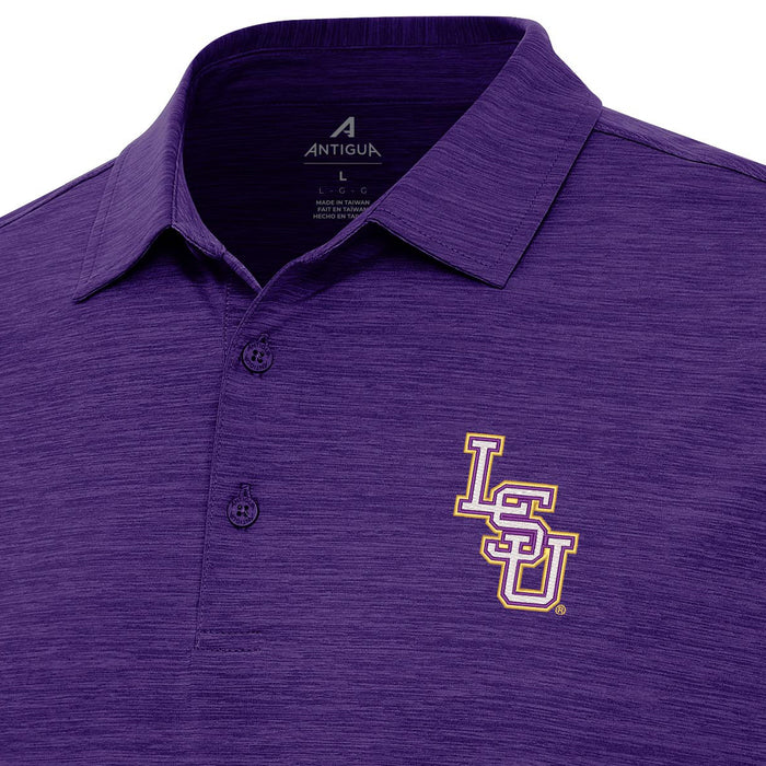 LSU Tigers Antigua Interlock Layout Heather Performance Polo - Purple
