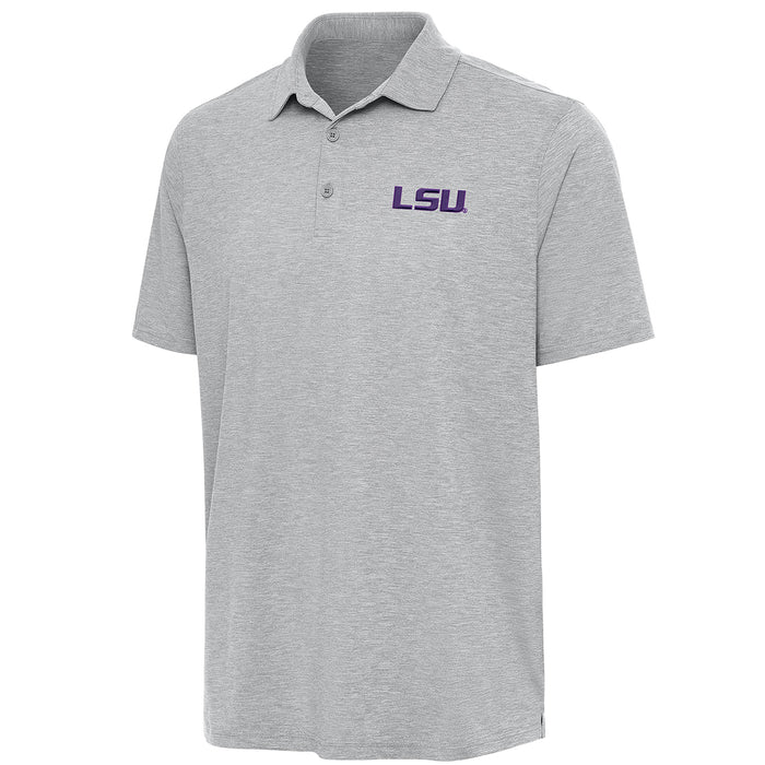 LSU Tigers Antigua Par 3 Heather Performance Polo - Skyscraper