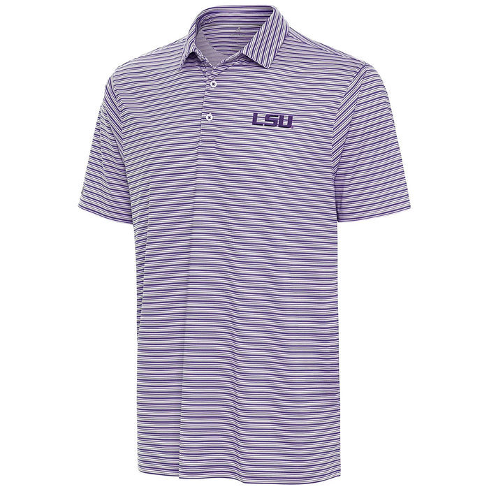 LSU Tigers Antigua Streamline Stripe Performance Polo - Purple