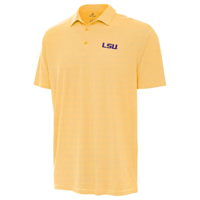 LSU Tigers Antigua Twine Mini Stripe Performance Polo - Gold