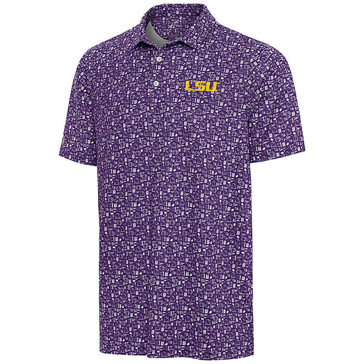 LSU Tigers Antigua University Print Performance Polo - Purple