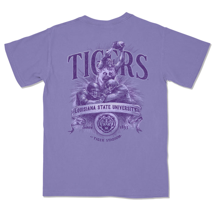LSU Tigers B-Unlimited Gridiron Hero Garment Dyed Pocket T-Shirt - Violet