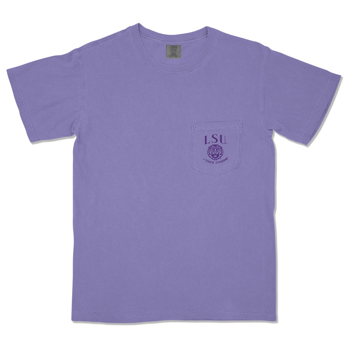 LSU Tigers B-Unlimited Gridiron Hero Garment Dyed Pocket T-Shirt - Violet