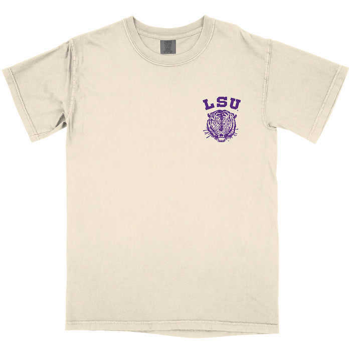 LSU Tigers B-Unlimited Race To The Endzone Garment Dyed T-Shirt - Ivory