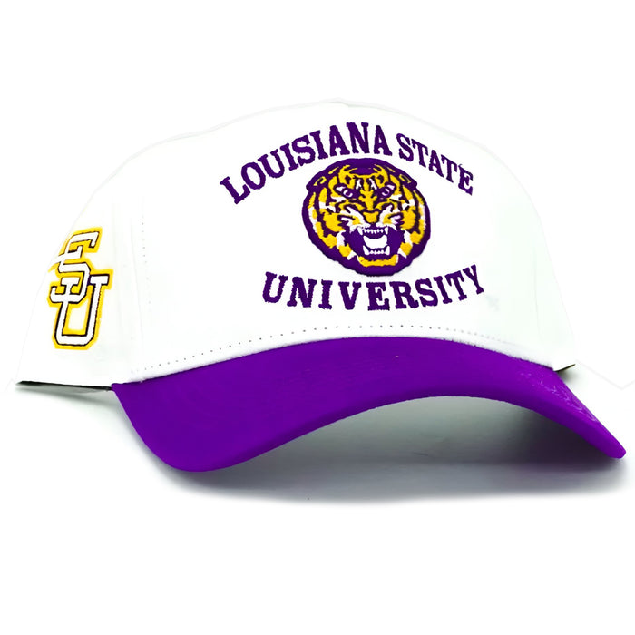 LSU Tigers Bad Day Hat Co. Athletic Mike Interlock Two-Tone Five-Panel Hat - White / Purple