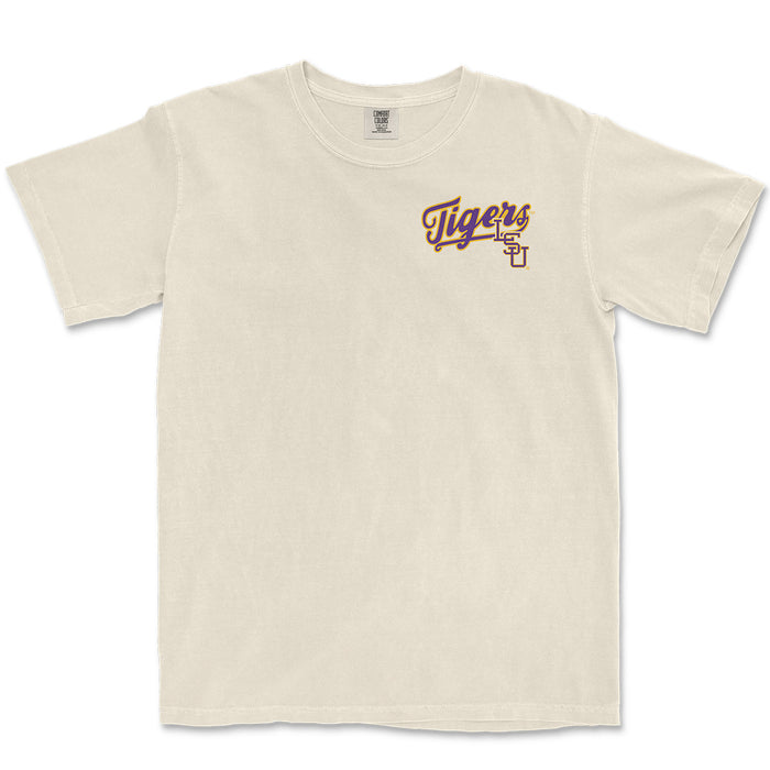 LSU Tigers Baseball Alex Box Stadium Script Dyed T-Shirt - Ivory