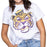 LSU Tigers Bomb Designs Beanie Mike Script T-Shirt - White