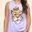 LSU Tigers Bomb Designs Beanie Mike Sequin Tank Top - Lavender
