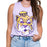 LSU Tigers Bomb Designs Beanie Mike Sequin Tank Top - Lavender