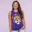 LSU Tigers Bomb Designs Beanie Mike Sequin Tank Top - Purple