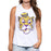 LSU Tigers Bomb Designs Beanie Mike Sequin Tank Top - White