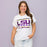 LSU Tigers Bomb Designs Sequin + Jewel Design Cuff Sleeve T-Shirt - White