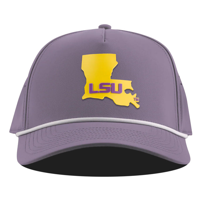 LSU Tigers Branded Bills Gold State Perforated Performance Curved 5-Panel Rope Hat - Purple