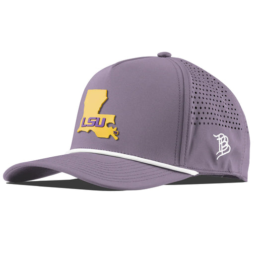 LSU Tigers Branded Bills Gold State Perforated Performance Curved 5-Panel Rope Hat - Purple