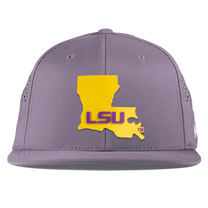LSU Tigers Branded Bills Gold State Perforated Performance Flat 6-Panel Hat - Purple
