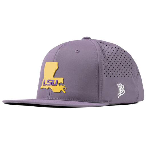 LSU Tigers Branded Bills Gold State Perforated Performance Flat 6-Panel Hat - Purple