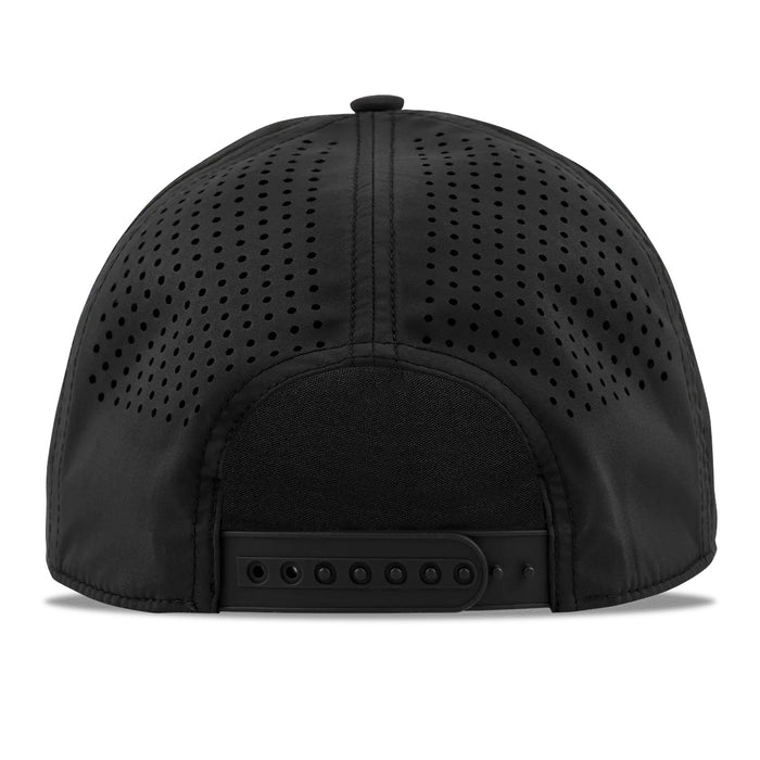 LSU Tigers Branded Bills Interlock Perforated Performance Curved 5-Panel Rope Hat - Black w/ Purple Rope