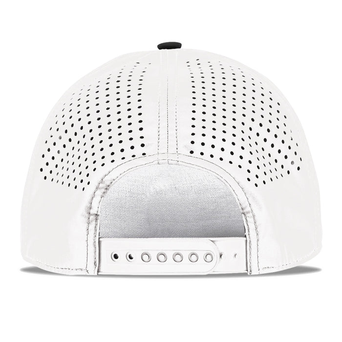 LSU Tigers Branded Bills "Geaux Tigers" Perforated Performance Flat 5-Panel Rope Hat - White / Black