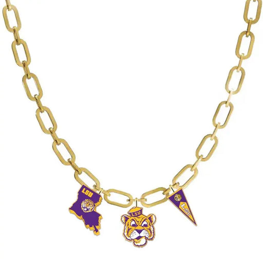 LSU Tigers Brianna Cannon Beanie College Vault Charm Necklace