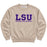 LSU Tigers Camp David Applique Embroidered Fleece Crewneck Sweatshirt - Safari Heather
