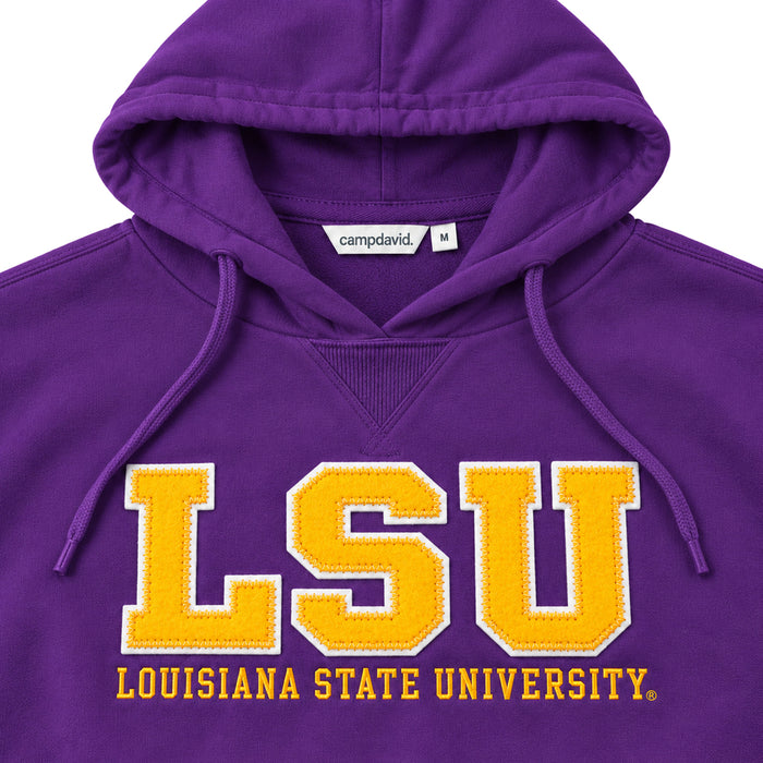LSU Tigers Camp David LSU Athletic Block Applique Fleece Hoodie - Purple