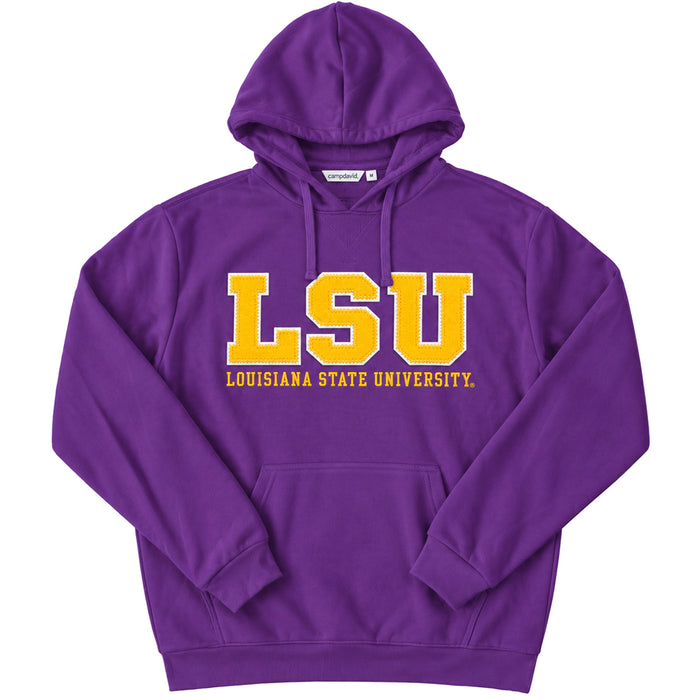 LSU Tigers Camp David LSU Athletic Block Applique Fleece Hoodie - Purple