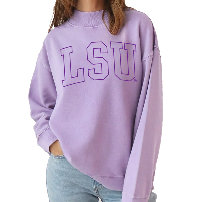 LSU Tigers Chicka-d Arched Nantucket Mock-Neck Sweatshirt - Orchid