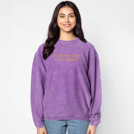 LSU Tigers Chicka-d Bar Corded Crewneck Sweatshirt - Purple