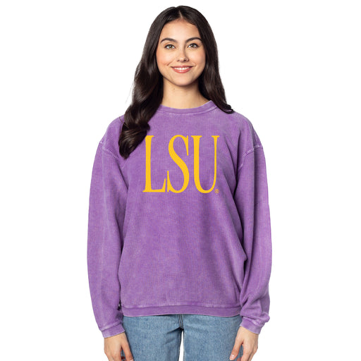LSU Tigers Chicka-d Bold & Classy Corded Crewneck Sweatshirt - Purple
