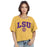 LSU Tigers Chicka-d Campus Life Vintage Burnout Crop T-Shirt - Gold