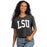 LSU Tigers Chicka-d College Arch Short 'N Sweet Crop T-Shirt - Graphite