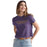 LSU Tigers Chicka-d Distressed Bar Montauk Crop T-Shirt - Dark Purple