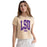 LSU Tigers Chicka-d Senior Arched 1860 Montauk Crop T-Shirt - Sand