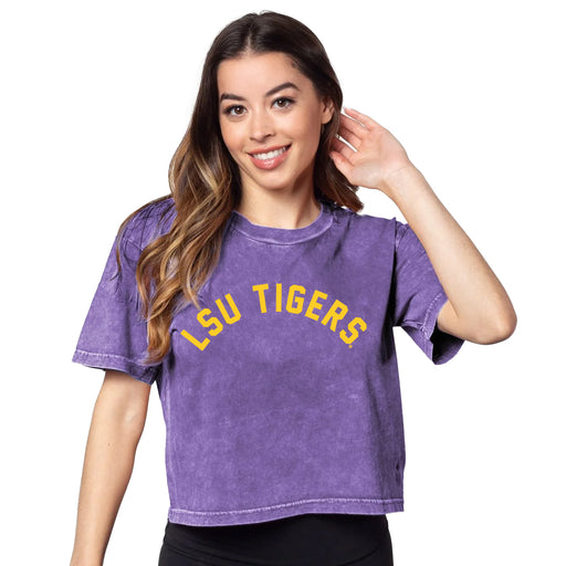 LSU Tigers Chicka-d Vintage Coed Sweet Tee Crop T-Shirt - Grape