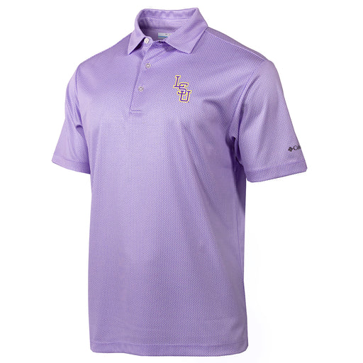 LSU Tigers Columbia Baseball Interlock Fairway Flex Polo - Purple