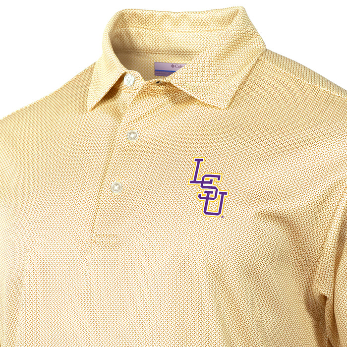 LSU Tigers Columbia Golf Baseball Interlock Fairway Flex Polo - Gold