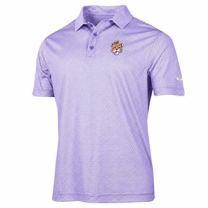LSU Tigers Columbia Golf Beanie Mike Crosscurrent Flex Polo - Frosted Purple