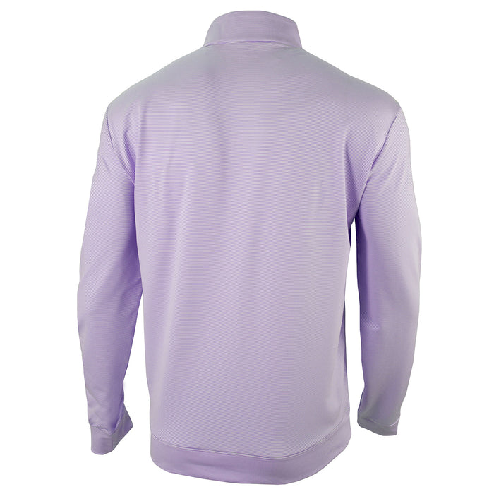LSU Tigers Columbia Golf Beanie Mike Omni-Wick Even Lie Stripe 1/4 Zip Pullover - Frosted Purple / White