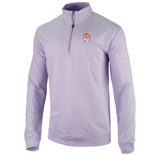 LSU Tigers Columbia Golf Beanie Mike Omni-Wick Even Lie Stripe 1/4 Zip Pullover - Frosted Purple / White