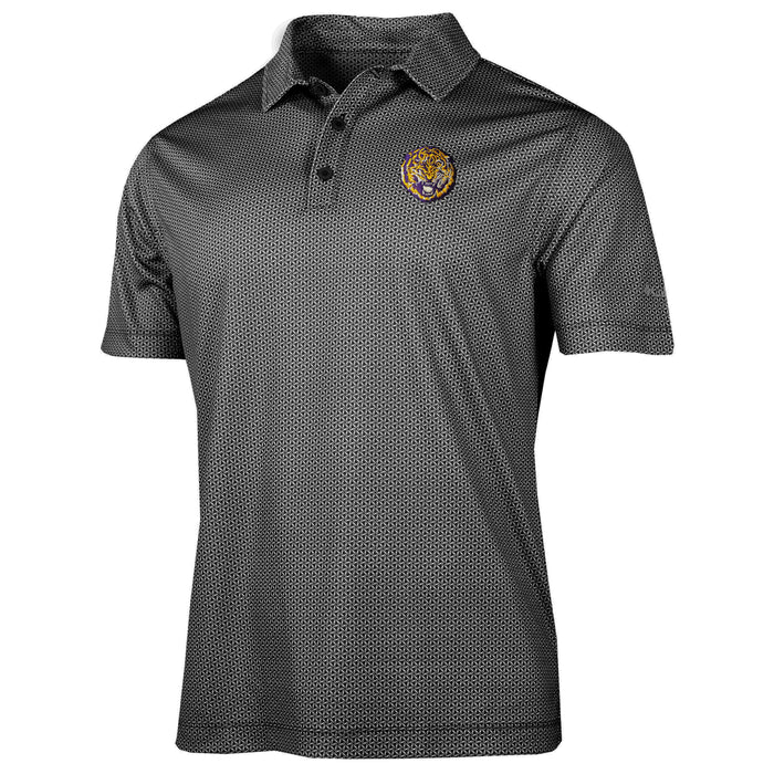 LSU Tigers Columbia Golf Round Vault Crosscurrent Flex Polo - Black