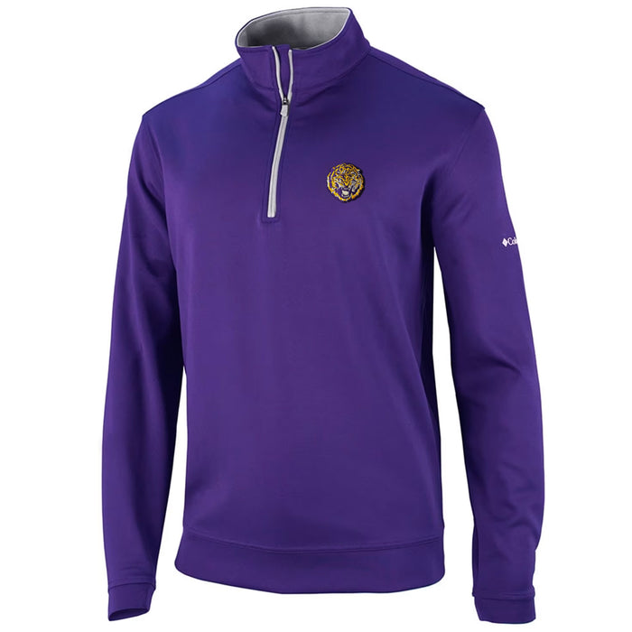 LSU Tigers Columbia Golf Round Vault Omni-Wick Wickham Hills 1/4 Zip Pullover - Purple