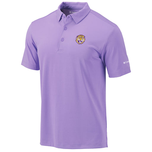 LSU Tigers Columbia Sportswear Round Vault Drive Polo - Frosted Purple