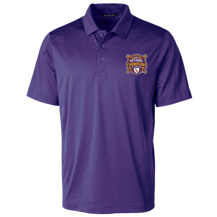 LSU Tigers Cutter & Buck Baseball National Championship Prospect Textured Stretch Polo - Purple
