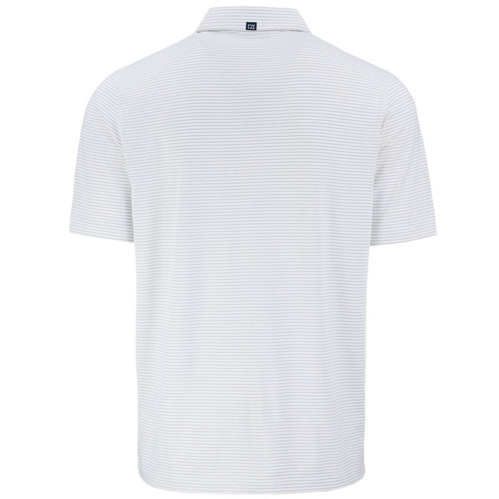 LSU Tigers Cutter & Buck Beanie Mike Fine Line Striped Performance Polo - White / Polished