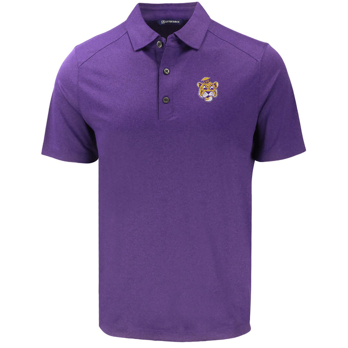 LSU Tigers Cutter & Buck Beanie Mike Forge Eco Stretch Polo - Heather Purple