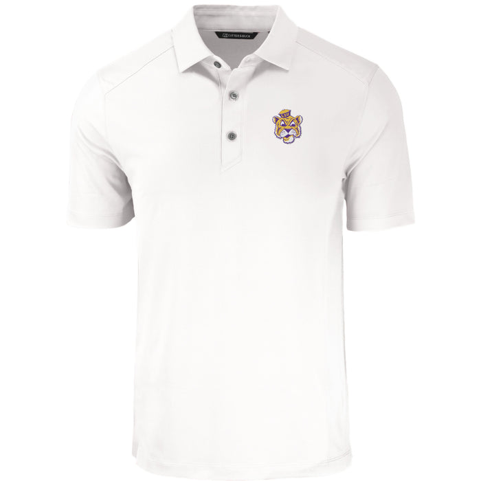 LSU Tigers Cutter & Buck Beanie Mike Forge Eco Stretch Polo - White