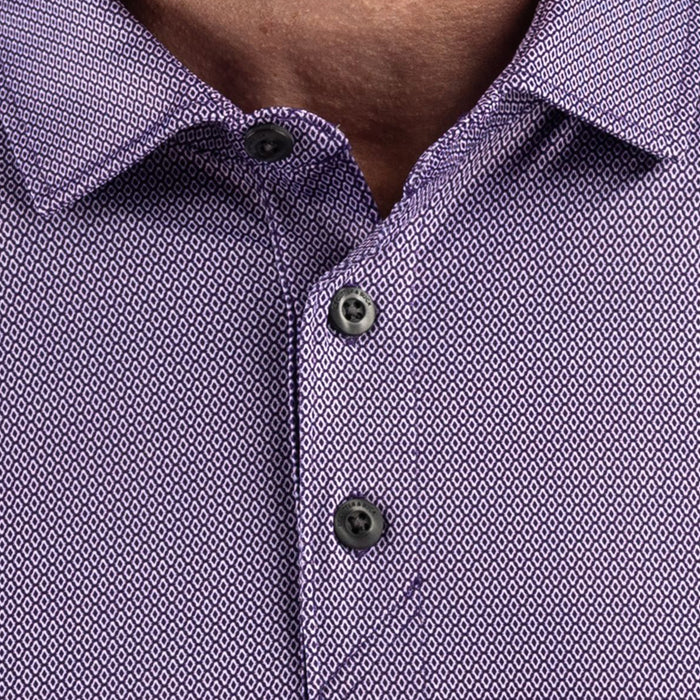LSU Tigers Cutter & Buck Beanie Mike Pike Lattice Stretch Recycled Polo - Purple